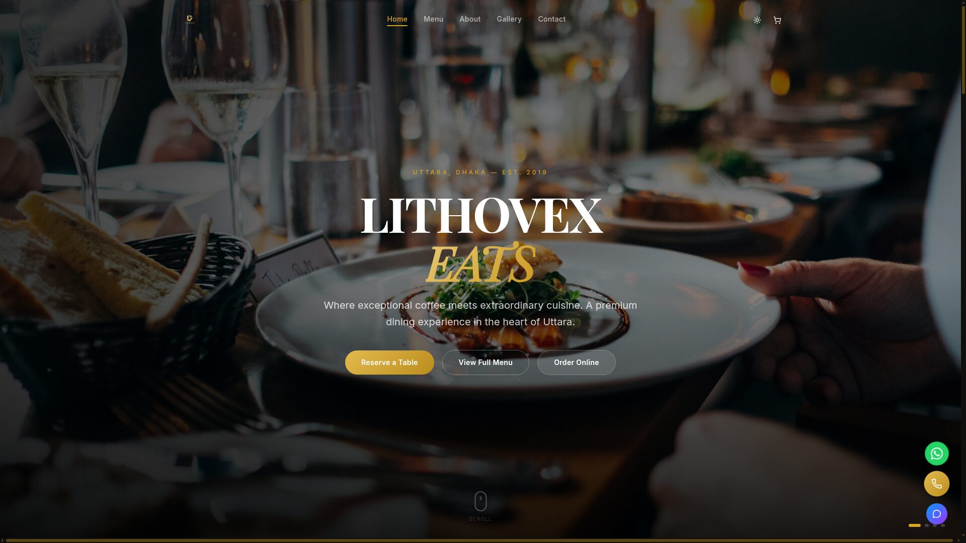 Lithovex Eats — premium dining restaurant homepage